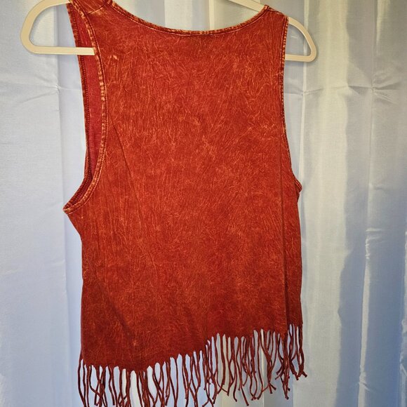 WET SEAL Women's Taffy Red Knit Tie-dye 70's Style Tank - XL - Picture 6 of 7